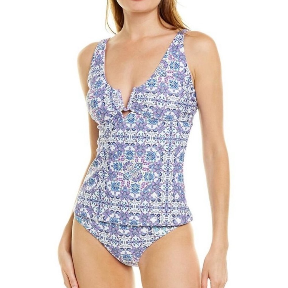 Nanette Lepore Violet Tankini Top Size 14 NWT